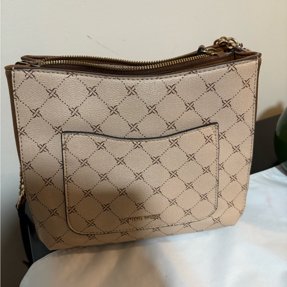 Calvin Klein Tan Patterned Crossbody Bag